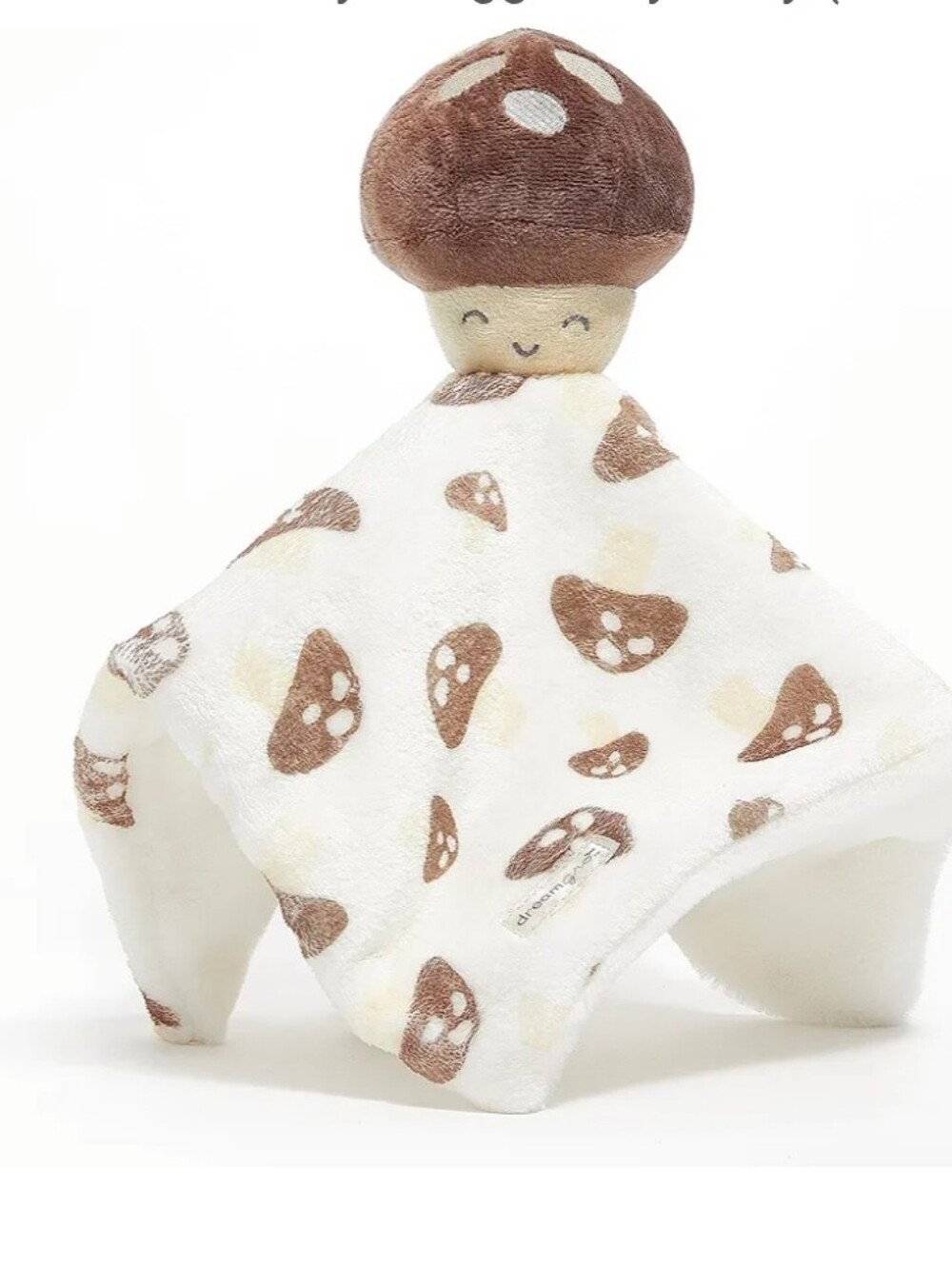 Dream Gro Plush Mushroom Comforter Lovey - Brown & Cream